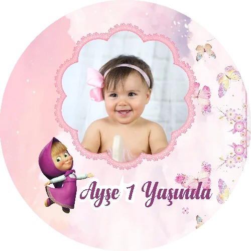 Maşa İle Koca Ayı Temalı yuvarlak Açacak Magneti